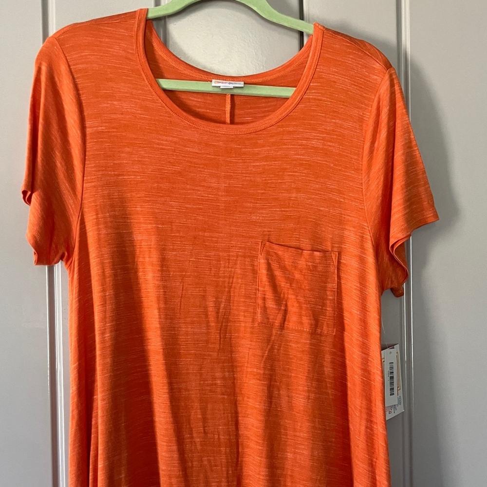 LuLaRoe Vibrant Orange Midi Dress - Picture 2 of 4
